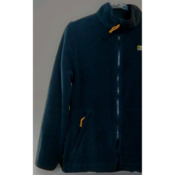 L.L.Bean Women’s Black Fleece Full Zip Jacket Medium Mountain Classic Zip Pocket - Picture 2 of 6